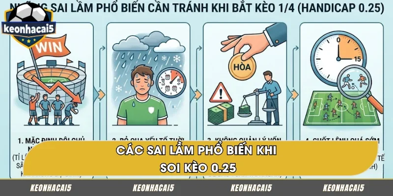 Sai lầm thường gặp khi xuống tiền kèo chấp 1/4